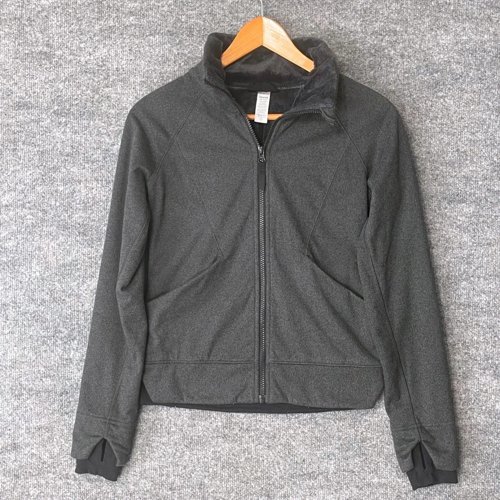 Ivivva by Lululemon Girls Gray Full Zip Athletic Jacket Size 12 Performance
